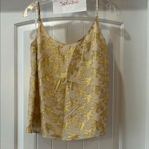 Lilly Pulitzer Gold Seashell Patterned Top - EUC